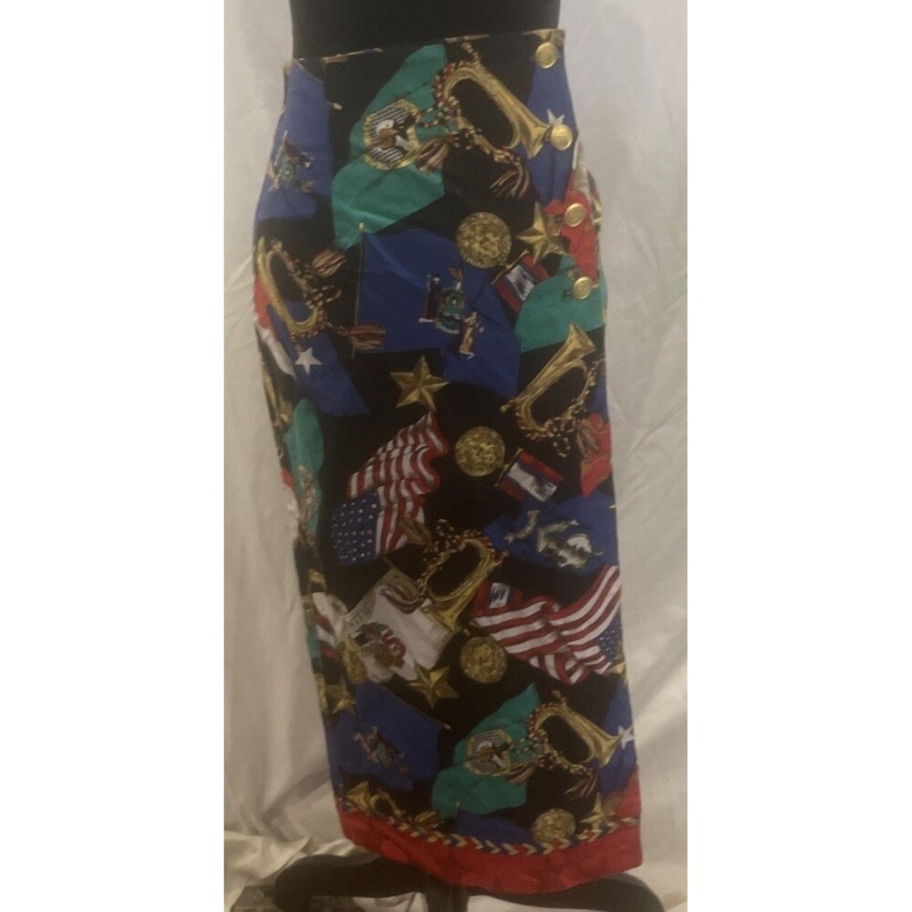 Vintage Bentley Arbuckle Wrap High Waisted Vintage Skirt Sz 4 USA States Flags